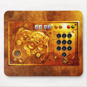 Fünf bis zwölf Steampunk-Uhr-Grunge Mousepad