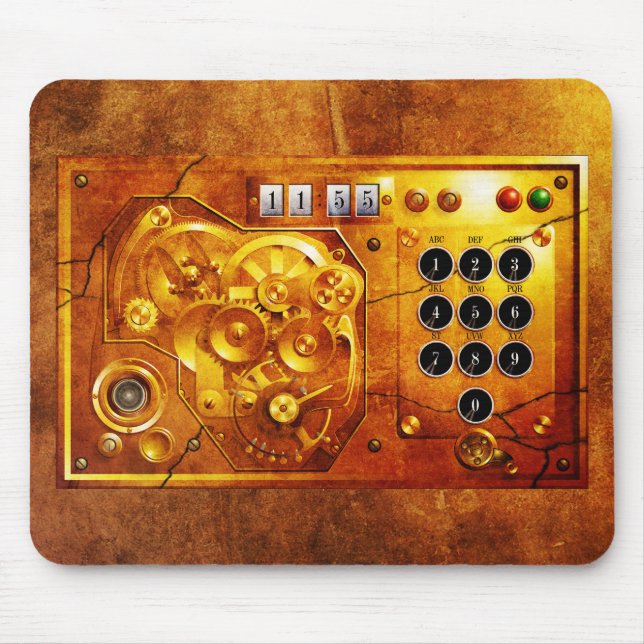 Fünf bis zwölf Steampunk-Uhr-Grunge Mousepad (Vorne)