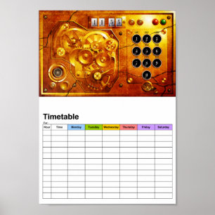Fünf bis zwölf Steampunk-Uhr-Grunge Poster