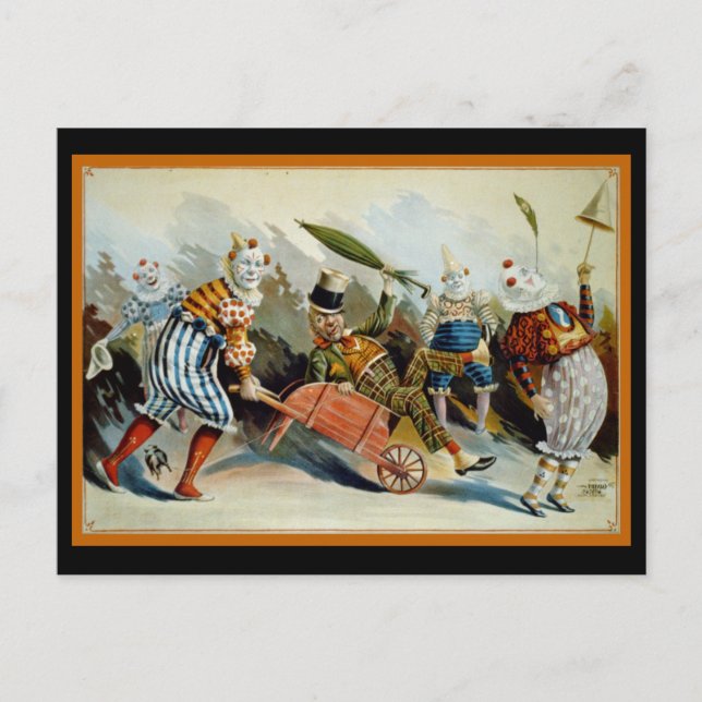 Fünf Clowns Postkarte (Vorderseite)