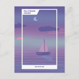 Fünf der Schwerter umgekehrt Tarot-Inspirierte Kun Postkarte
