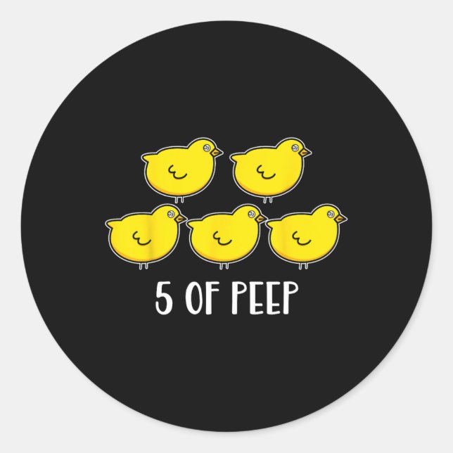Fünf der Therapeuten für Peep Fun Runder Aufkleber (Vorderseite)