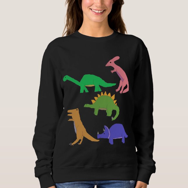 Fünf Dinosaurier-Kleidung Sweatshirt (Vorderseite)