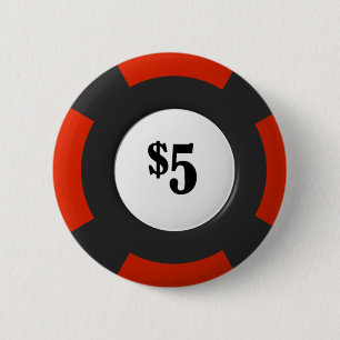 Fünf-Dollar-Pokerchip Button