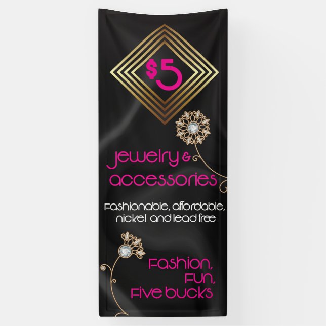 Fünf Dollar Schmuck- und Zubehörevent-Banner Banner (Vertikal)