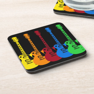 Fünf E-Gitarren Getränkeuntersetzer