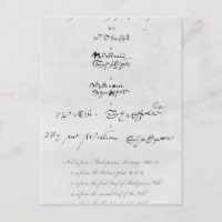 Fünf echte Autographien von William Shakespeare