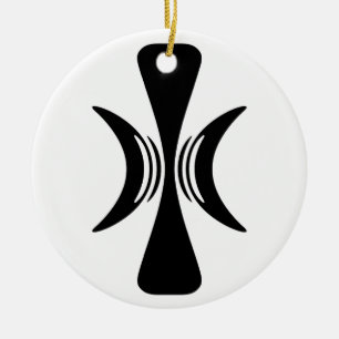 Fünf eingefasste Hand Eris Keramikornament