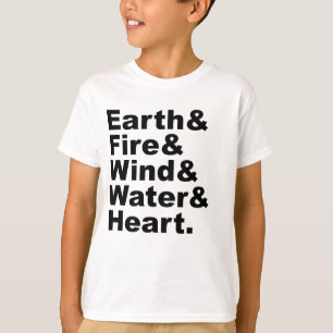 Fünf Elemente   Earth Fire Wind Water & Heart T-Shirt