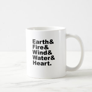 Fünf Elemente   Erde Feuer Wind Wasser & Herz Kaffeetasse