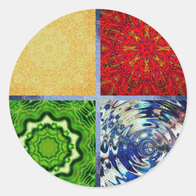 Fünf Elemente Runder Aufkleber (Vorderseite)