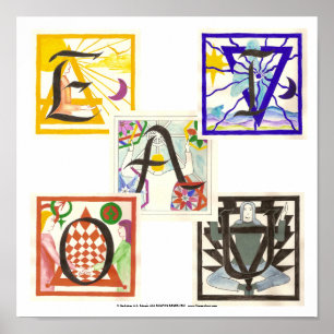 Fünf Elemente und Vokale Poster