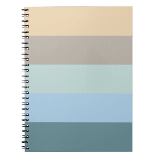 Fünf Farbe Combo - Blau-brauner Sand Beige Türkis Notizblock (Vorderseite)