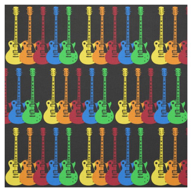 Fünf farbenfrohe E-Gitarren  Stoff (Muster)