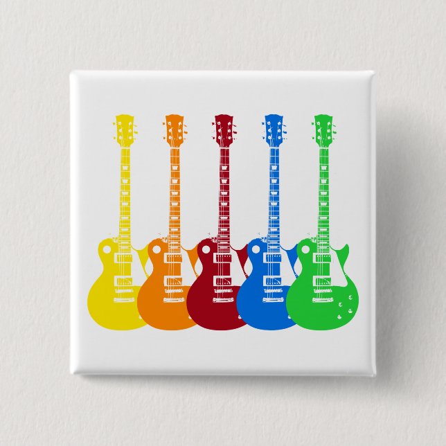 Fünf farbige elektrische Gitarren Button (Vorderseite)