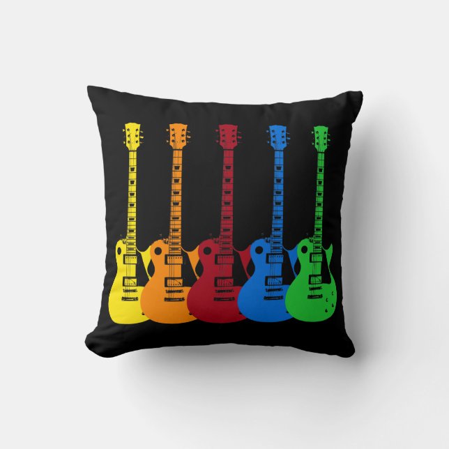 Fünf farbige elektrische Gitarren  Kissen (Vorderseite)