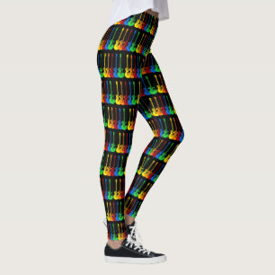 Fünf farbige elektrische Gitarren Leggings