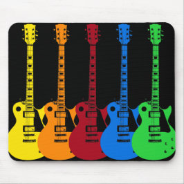 Fünf farbige elektrische Gitarren Mousepad