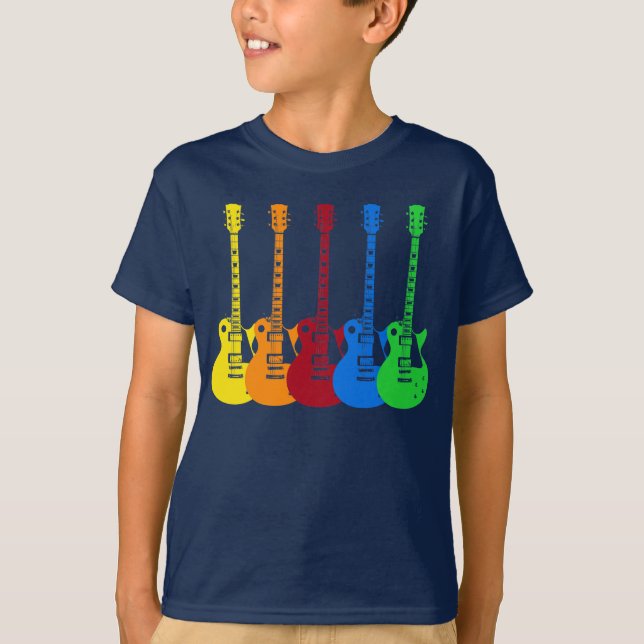 Fünf farbige elektrische Gitarren  T-Shirt (Vorderseite)