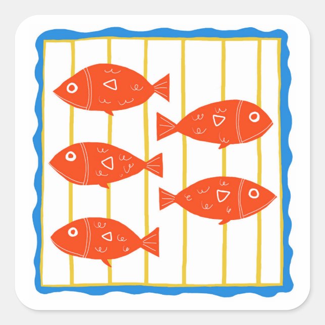 Fünf Fische Aufkleber (Vorderseite)