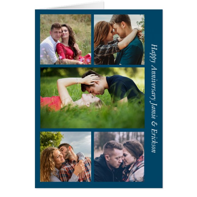 Fünf Foto Aquamarine Blue Card zum Jahrestag (Vorne)