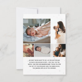 Fünf Foto Collage Birth Ankündigungsnachricht Einladung