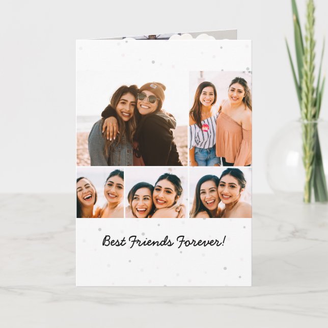 Fünf FotoCollage Best Friends Celebration Card Einladung (Vorderseite)