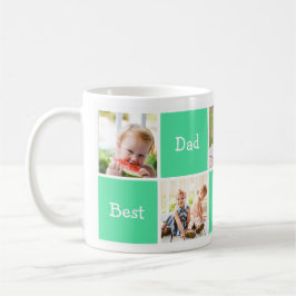 Fünf Fotos bester Vater in der Welt Kaffee-Tasse Kaffeetasse
