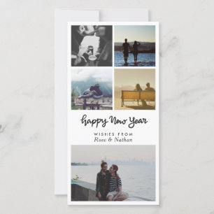 Fünf Fotos   Handgeschriebenes Skript glücklich Ne Feiertagskarte