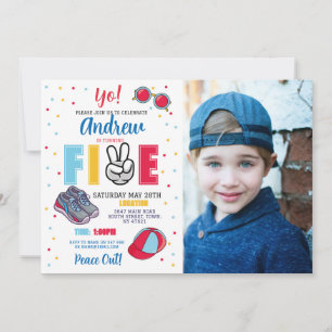 Fünf Geburtstage Frieden aus dir! Summer Boys Einladung