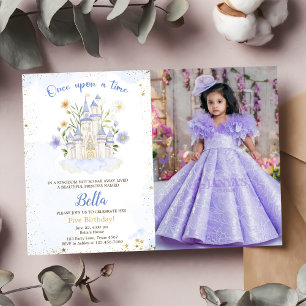 Fünf Geburtstagsfeier ein Prinzessin Schloss Foto Einladung