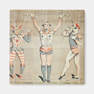 Fünf gefeierte Clowns befestigt zu den Sanden Magnet