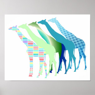 Fünf Giraffen Design 1 Poster