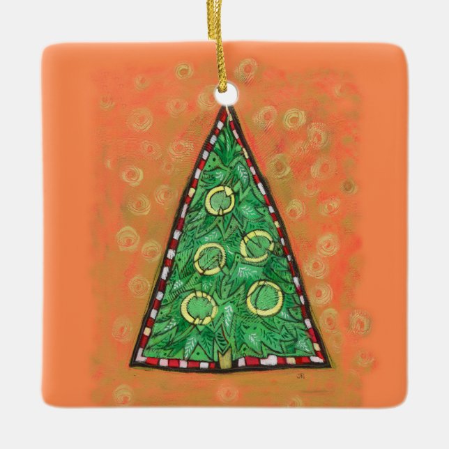 Fünf goldene Ringe Weihnachtsschmuck (Vorderseite)