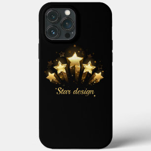 Fünf goldene Sterne auf schwarz Case-Mate iPhone Hülle