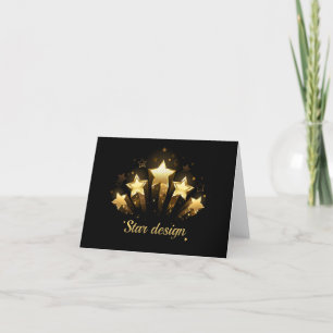 Fünf goldene Sterne auf schwarz Dankeskarte