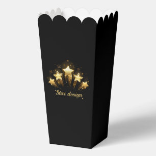 Fünf goldene Sterne auf schwarz Geschenkschachtel
