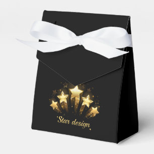 Fünf goldene Sterne auf schwarz Geschenkschachtel