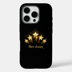 Fünf goldene Sterne auf schwarz iPhone 16 Pro Hülle