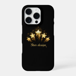 Fünf goldene Sterne auf schwarz iPhone 16 Pro Hülle