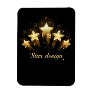 Fünf goldene Sterne auf schwarz Magnet