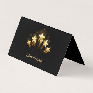 Fünf goldene Sterne auf schwarz Visitenkarten