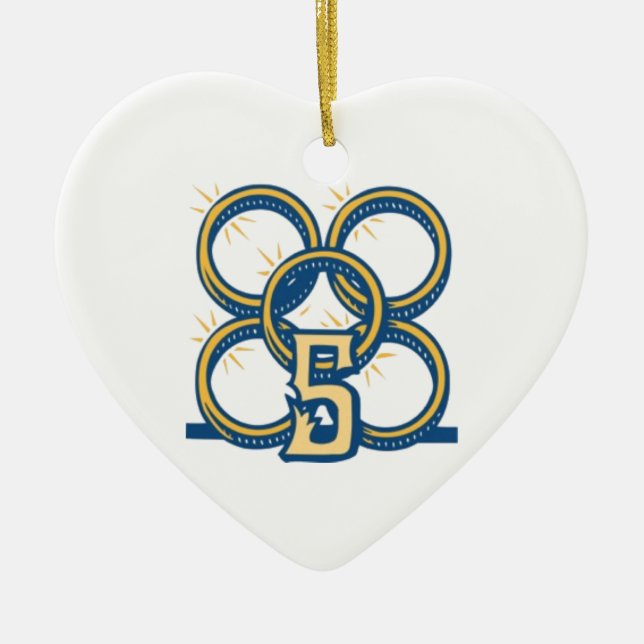 Fünf Goldringe! Keramik Ornament (Vorne)