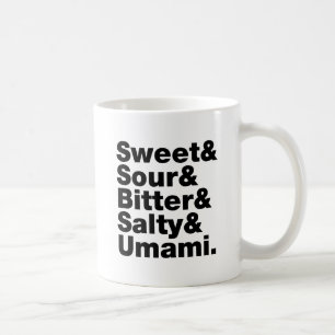 Fünf Grundgeschmacksrichtungen Kaffeetasse