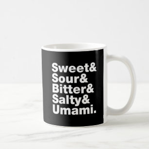 Fünf Grundgeschmacksrichtungen Kaffeetasse