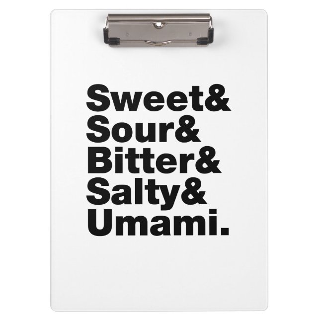 Fünf Grundgeschmacksrichtungen Klemmbrett (Vorderseite)