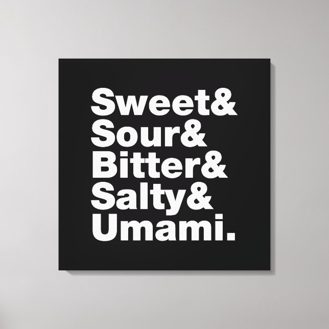 Fünf Grundgeschmacksrichtungen Leinwanddruck (Vorderseite)