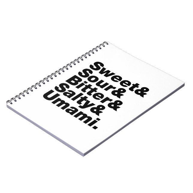 Fünf Grundgeschmacksrichtungen Notizblock (Linke Seite)