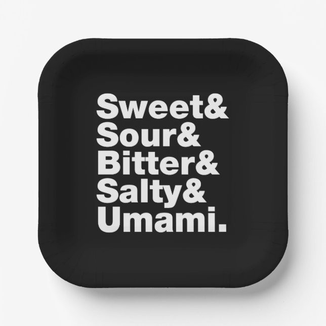 Fünf Grundgeschmacksrichtungen Pappteller (Vorderseite)