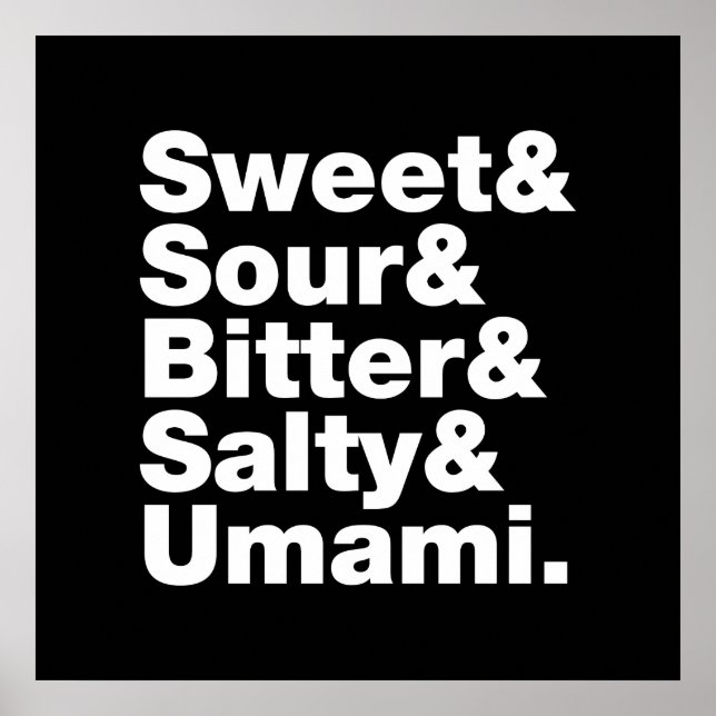 Fünf Grundgeschmacksrichtungen Poster (Vorne)